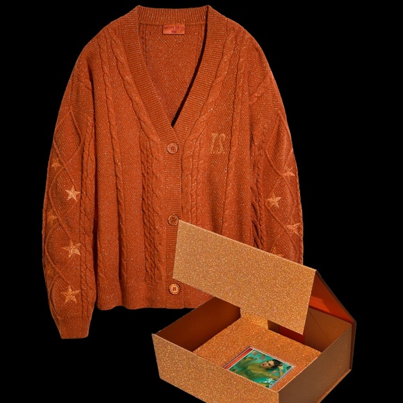 Taylor Swift Cardigan M/L and Orange Showgirl Box - Picture 1 of 1